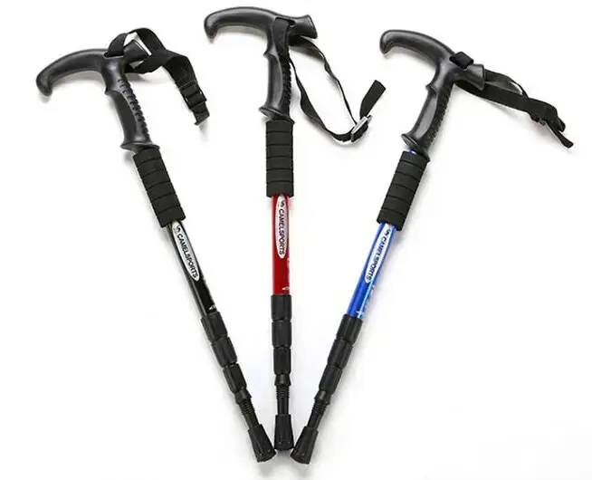 Wholesale Factory price canes 3 folding walking stick trekking foldable walking sticks hiking poles