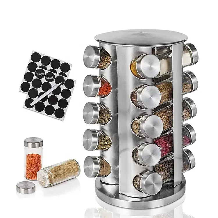 Storage Spice Rack Holder Organizer Wholesale Kitchen Stainless Steel Metal Customized Logo Multifunction Kitchen Supplies