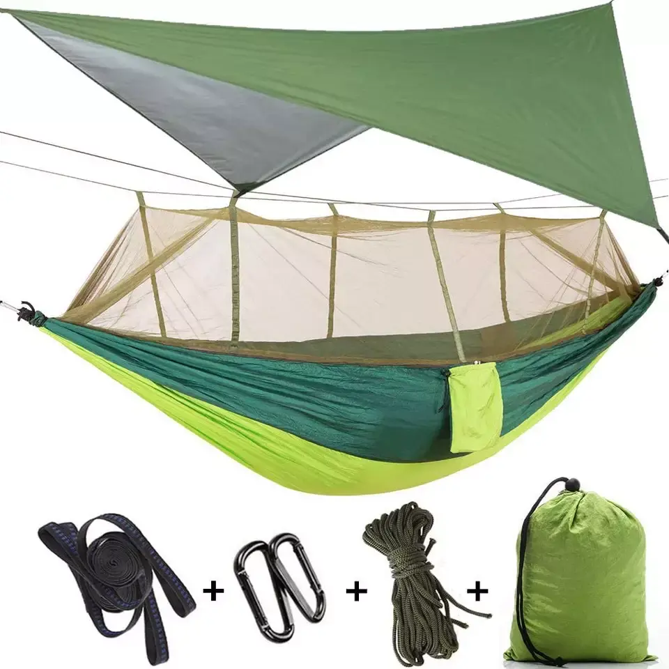 Camping hammocks with mosquito nets and rain fly covers Featured Image