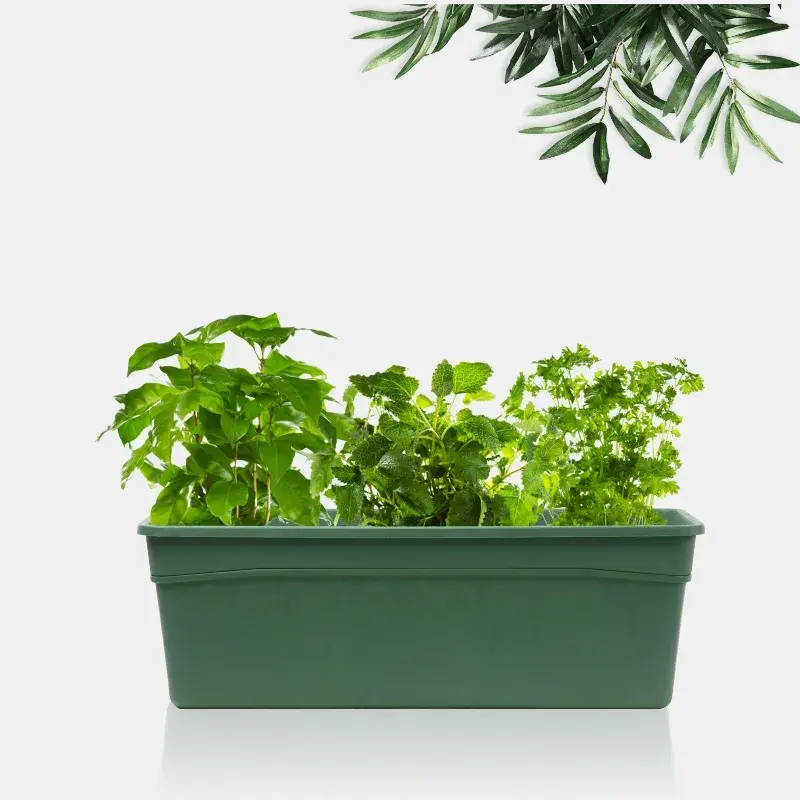 Plastic Flower Pots Self Watering Balcony Railing Plant Window Box with Water-level Indicator for Home and Garden