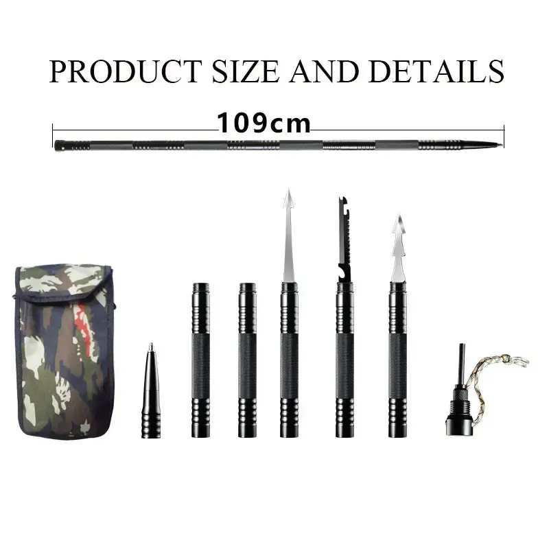 Amazon Hot Sale Ready to Ship 6 Bars Outdoor Use Multifunctional Trekking Pole/Alpenstocks