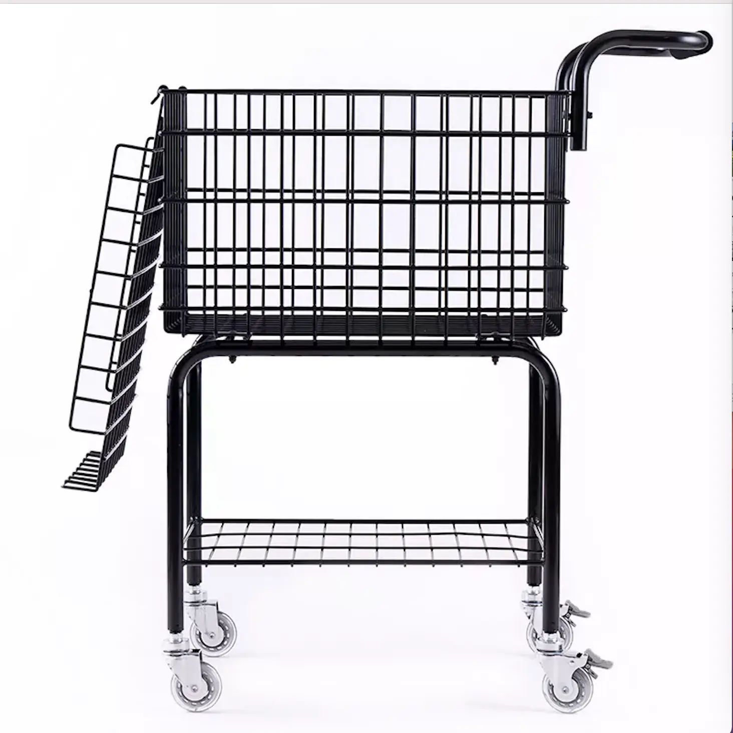Large Capacity Tennis Cart 2 Layers Portable Tennis Basket With Wheels