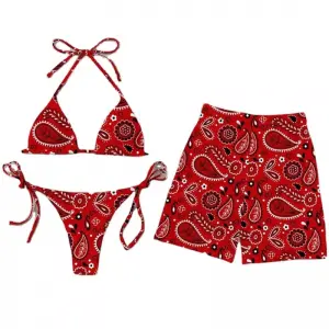 Custom couple swimwear men’s and women’s bikini suit swimwear