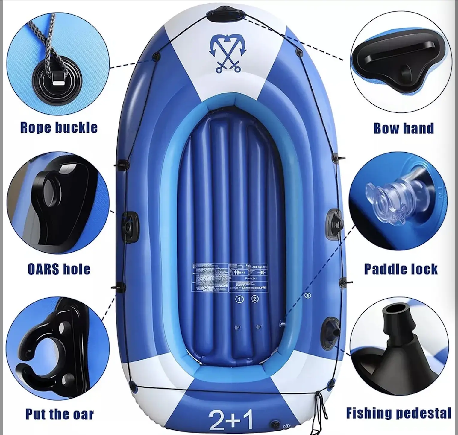 Amazon hot selling drop stitch PVC Thicken Inflatable Rowing Air floor Fishing dinghy Boat with Paddle and pump for adult