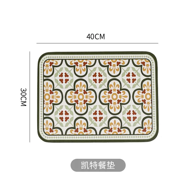 Leather placemat oilproof waterproof western placemat American light luxury dining mat heat insulation mat anti-scald bowl mat coaster ins