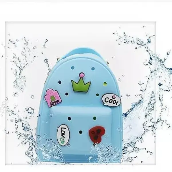 candy color cartoon badge cute croc backpack women’s leisure travel backpack Children’s silicone backpack Featured Image