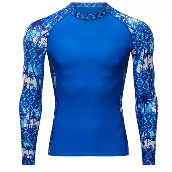 Long Sleeve Quick Dry Rash Vest Chlorine Resistant Swim Shirt Mens UV Protection Rashguard Surfing Rash Guard Featured Image