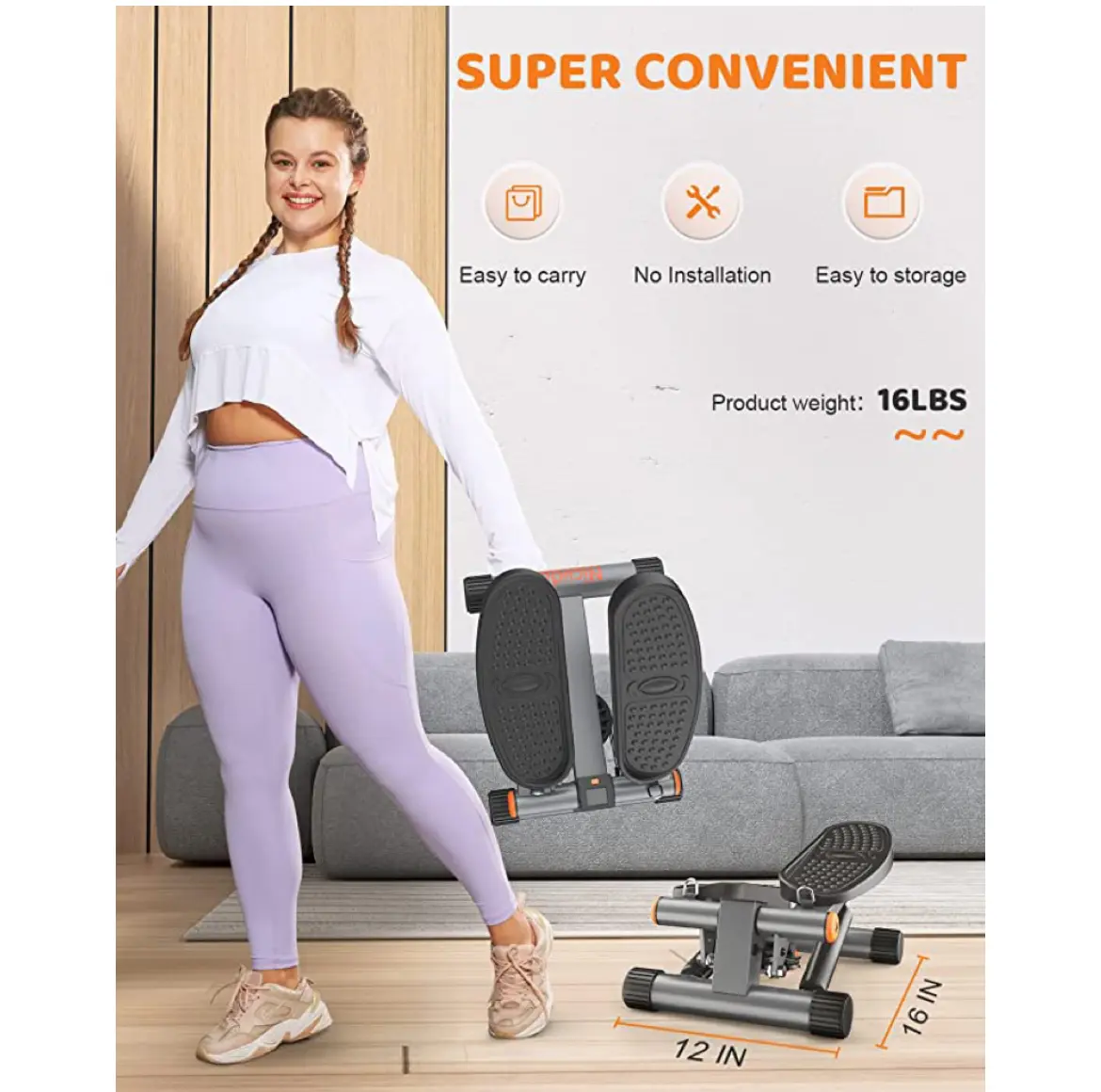 Mini Stepper with Resistance Bands 300 lbs.