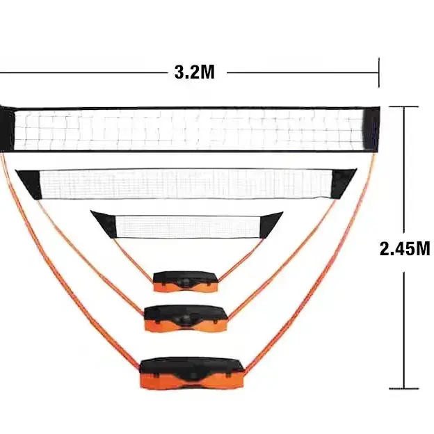 2 in 1 belt net portable badminton set best sell