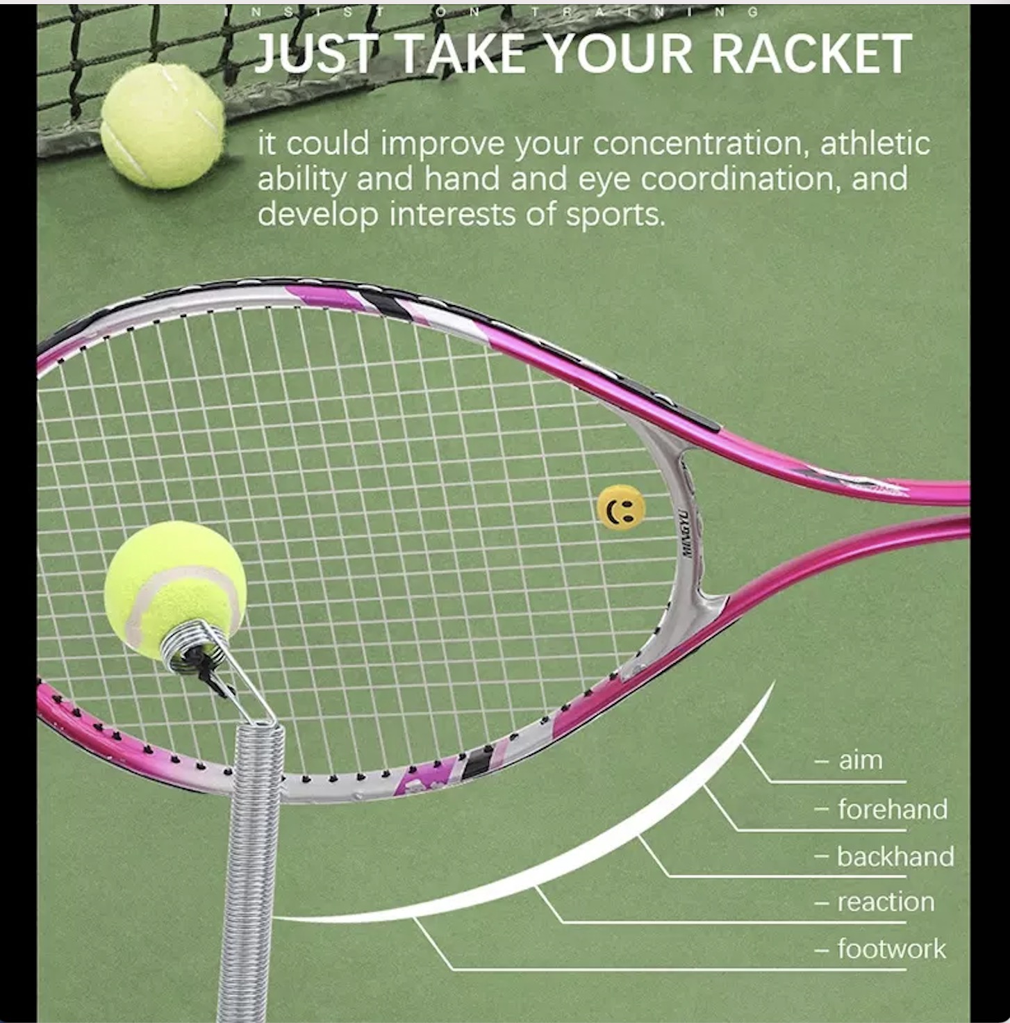 Portable Solo Tennis Trainer Professional Rebound Ball Tennis Practice Tool Water-filled Steel Durable Tennis Training Equipment