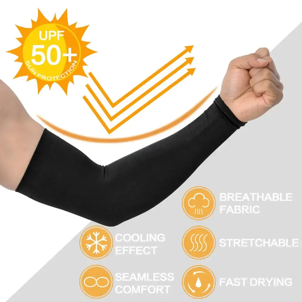 UV Sun Protection Cooling Compression Sports Arm Sleeve Cycling Fishing Cycling Sublimation Blank Arm Sleeves