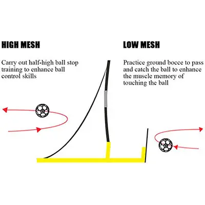 Adjustable Pitch Back Portable Backstop Goal Target Football Soccer Rebounder Net