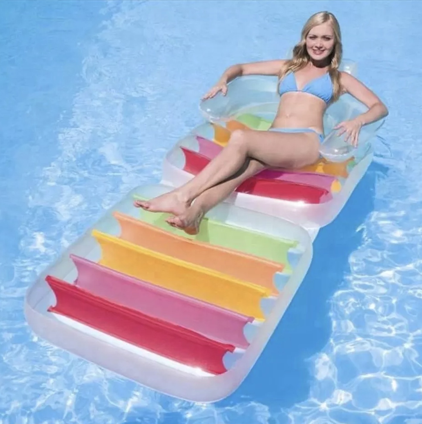 wholesale foldable inflatable air bed Beach floating lounger mat for sea or swimming pool