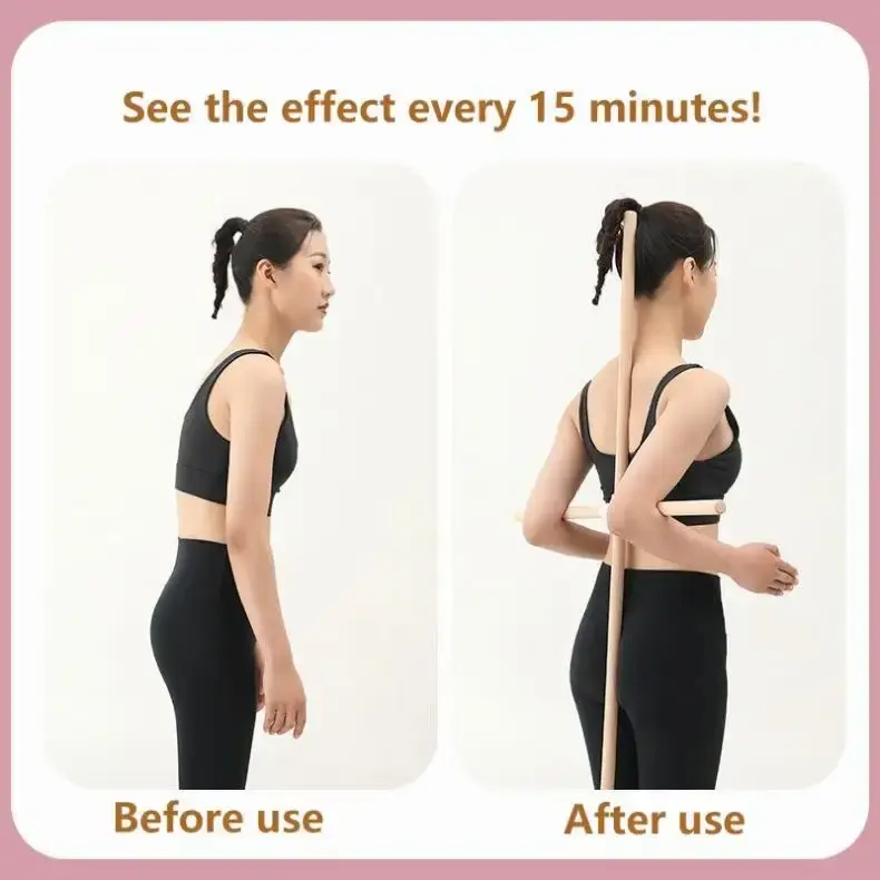 Premium Body Building Yoga Stick Round Shape Wooden Stick Open Shoulder Correct Hunchback Training Stick