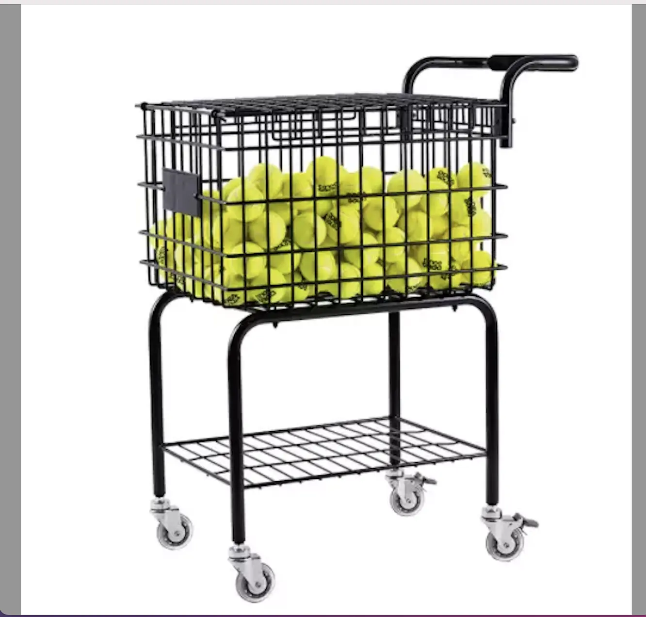 Large Capacity Tennis Cart 2 Layers Portable Tennis Basket With Wheels Featured Image
