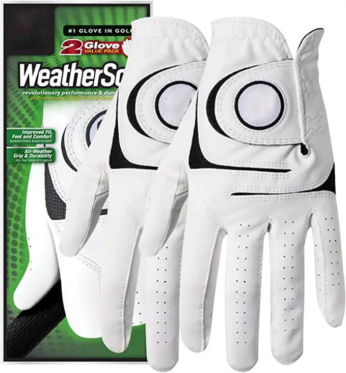 Men’s WeatherSof Golf Gloves, 2-Pack (White) Featured Image