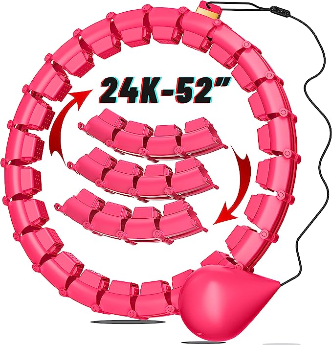 Weighted Infinity Smart Hula Hoop, 24 Removable Knotty Hula Strap Counters, 2-in-1 Abdominal Fitness Information Device Featured Image