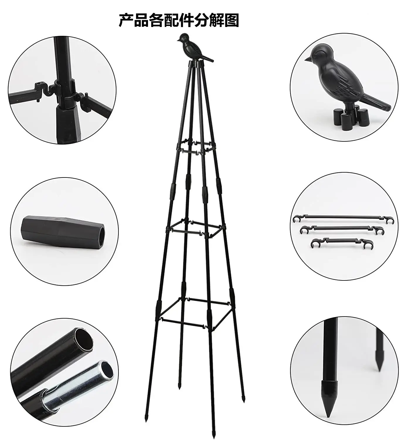 Receiving climbing vine frame, plant support frame, clematis triangle frame, pot support, traction flower frame