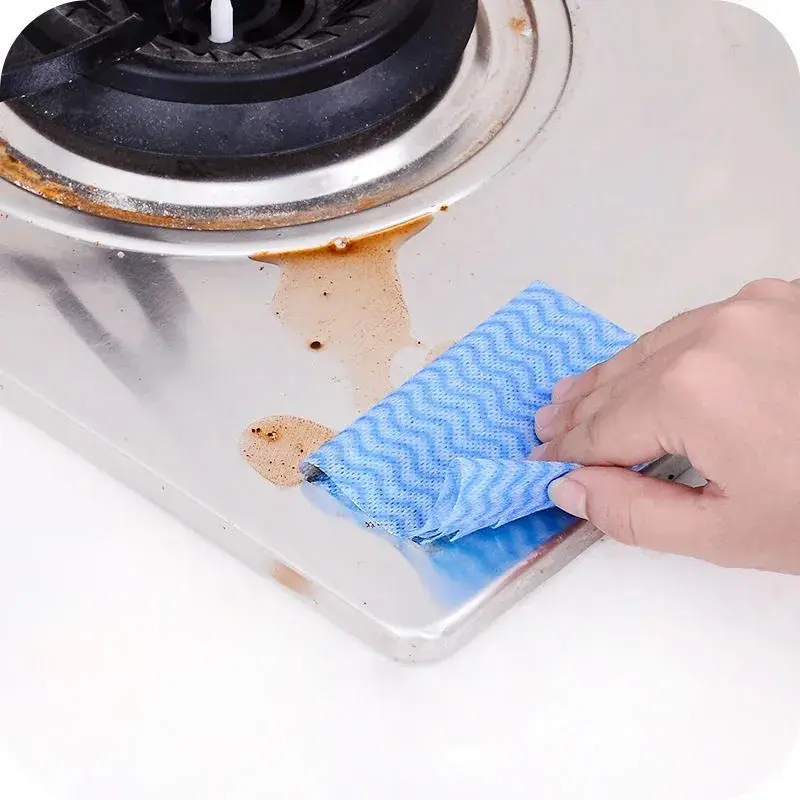Disposable kitchen rags Lazy rags washable kitchen paper thickened wet and dry printed dishcloth towel kitchen cleaning supplies
