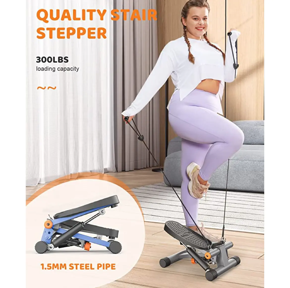 Mini Stepper with Resistance Bands 300 lbs.