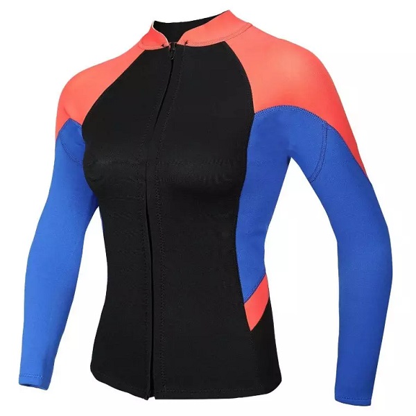 Womens 2mm Neoprene Long Sleeve Jacket Front Zipper Wetsuit Top Featured Image