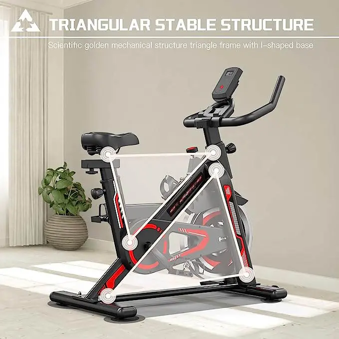 Exercise Bike – Stationary Indoor Cycling Bike for Home GYM with Tablet Holder and LCD Monitor,Silent Belt Drive,Comfortable seat and quiet flywheel