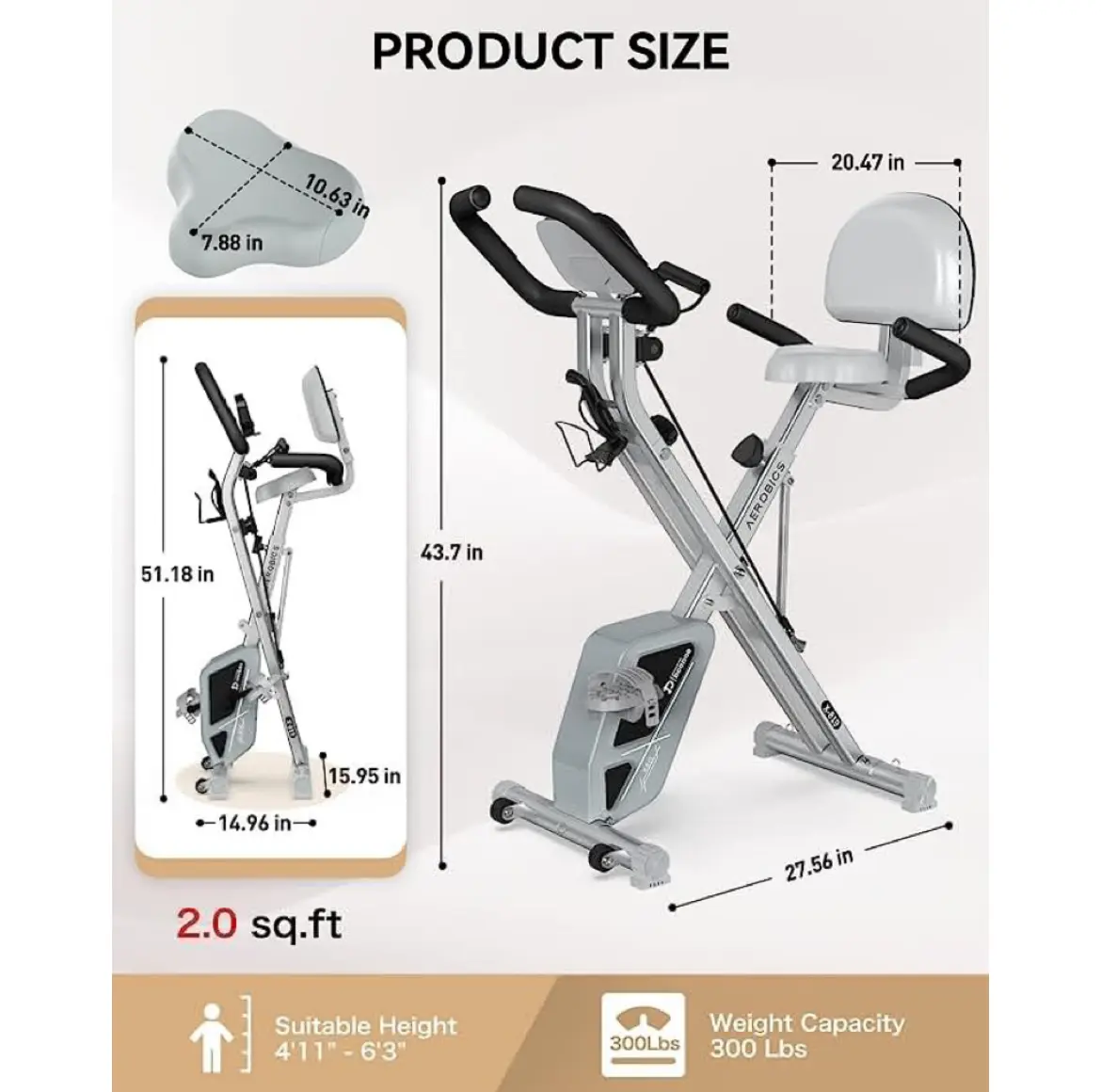 Foldable Magnetic X-Fitness Stationary Bicycle Machine