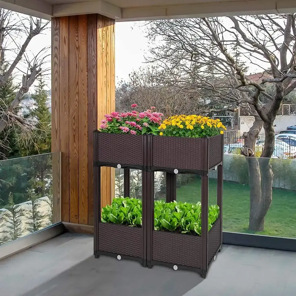 Multiple Combinations Vertical Garden Raised Bed Elevated Planters to Grow VegetablesPlanting Box Container for Patio