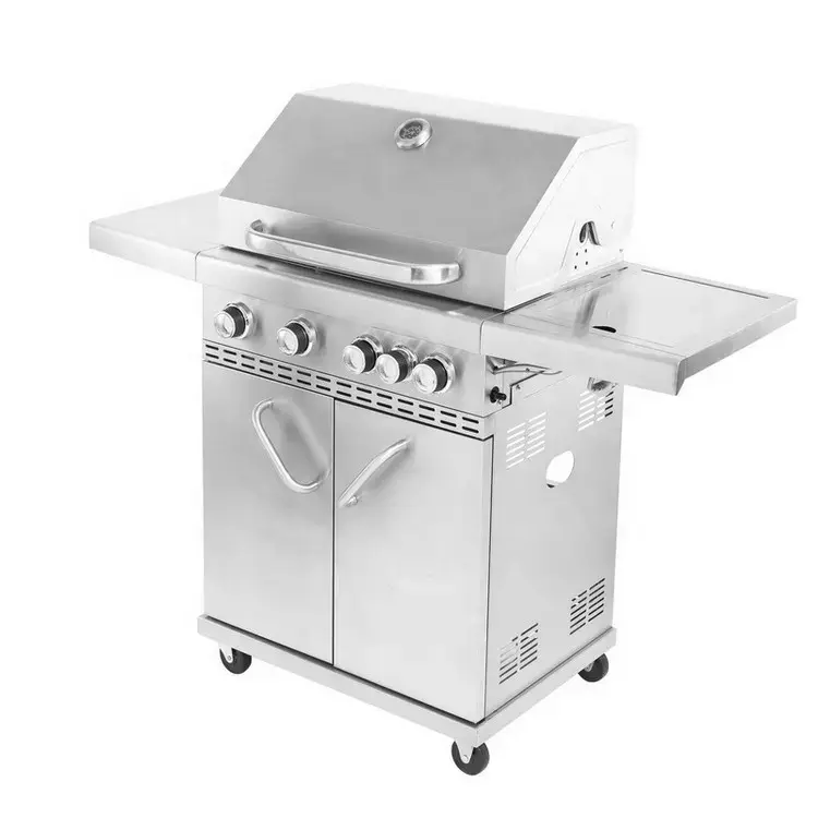 Home garden backyard stainless steel 4+1 burner liquid propane gas grill Featured Image