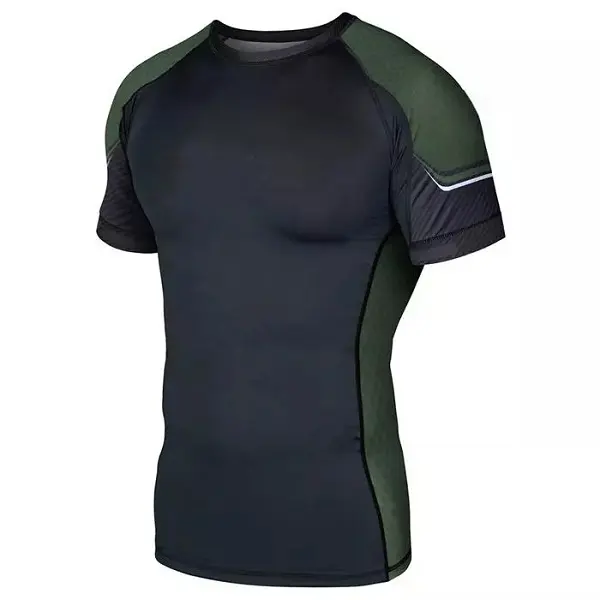 Top Quality Mens Rash Guard Short Sleeve Swim Shirt Custom made with UV Protection for Swimming Featured Image