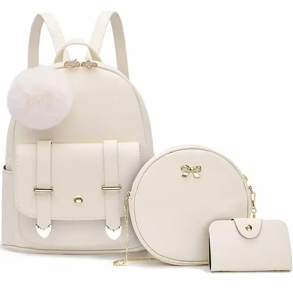 2022 Backpack Women Pu Leather Shoulder Bag Multi-function Small Female School Backpack Featured Image