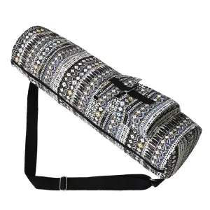 Eco cotton canvas yoga mat bag carrier with J zipper