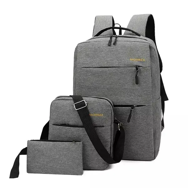 Fashion Unisex Backpack men and women Computer backpack Three pieces Travel Bag Large Capacity High Student School Bag Featured Image