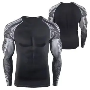 Men Rash Guard Long Sleeve Shirt Set Base Layer Bjj Rash Guard for Women UV/SPF Shirt Swim Shirts Neoprene Compression Rashguard