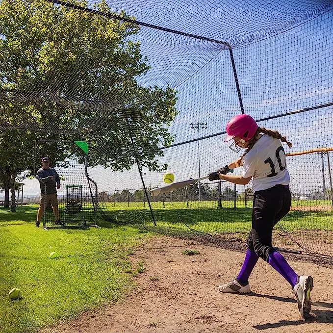 40-Foot Tournament Baseball and Softball Batting Cage Collapsible Frame and Mesh