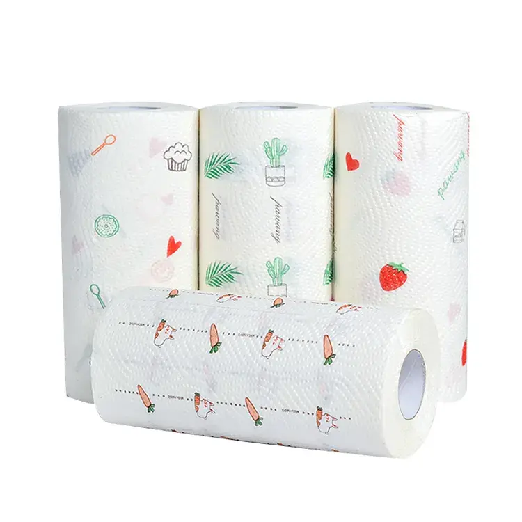 Manufacturer bamboo fiber reusable kitchen paper towels roll with competitive price kitchen paper