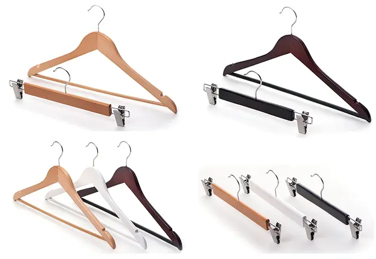 Wholesale High Quality Supermarket Wood Clothes Hangers For Garment Display