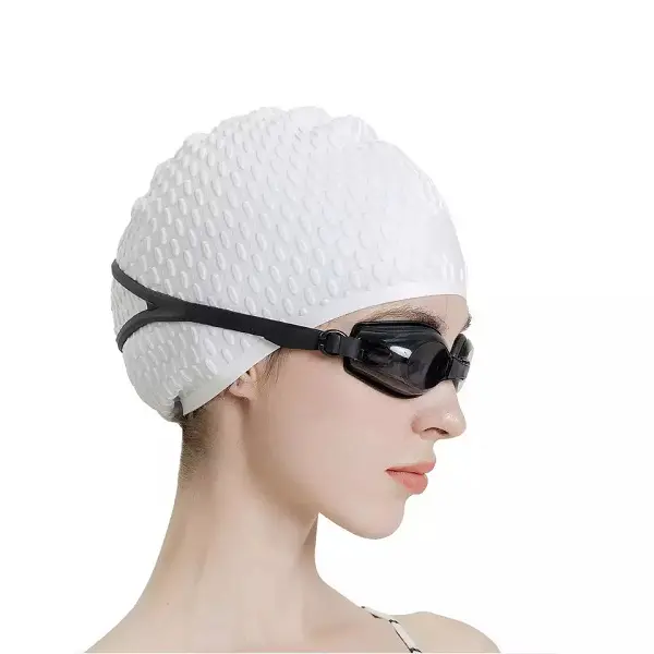 Silicone Swim Cap Comfortable Bathing Cap Ideal for Curly Short Medium Long Hair, Swimming Cap for Women and Men, Shower Caps Featured Image