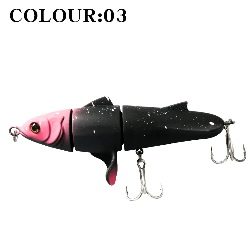 New 3-section propeller surface tractor hard bait 11cm/24g floating pencil plastic Road Runner bionic lure