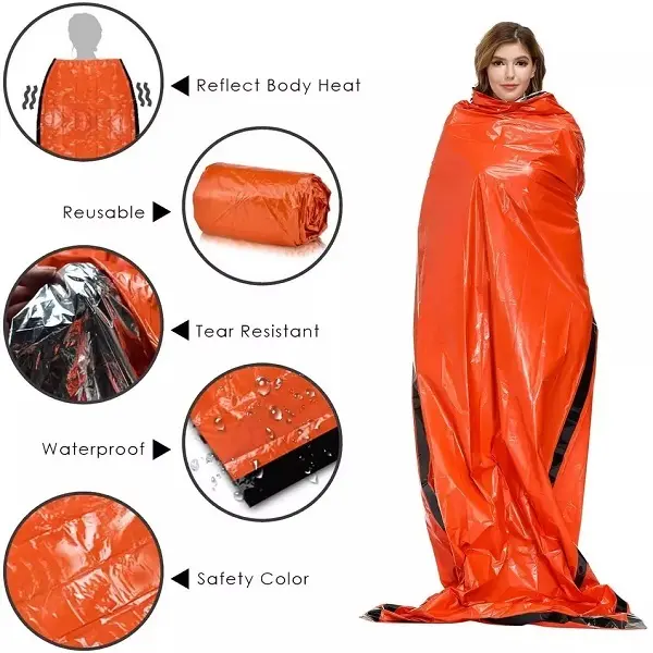 Hot Sale Bivy Outdoor Emergency Blanket Wholesale Emergency Survival Waterproof Sleeping Bags for Camping