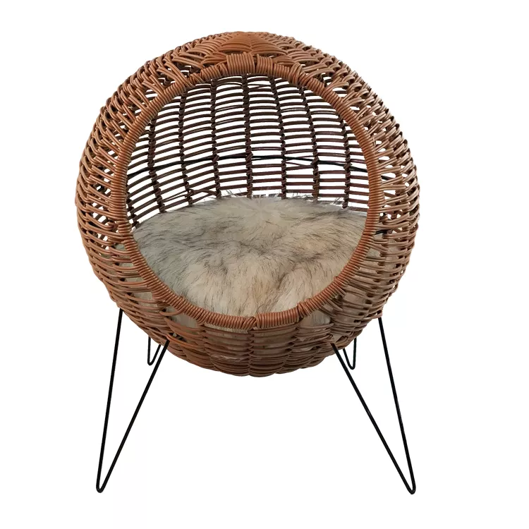 Cozy indoor wicker plastic rattan cat pet house Featured Image
