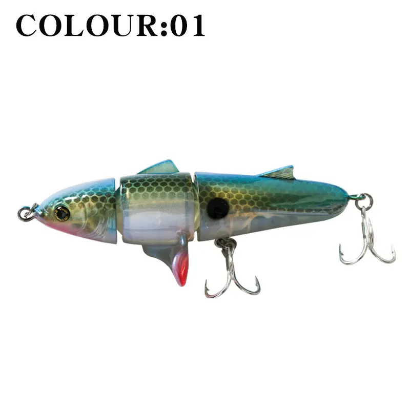 New 3-section propeller surface tractor hard bait 11cm/24g floating pencil plastic Road Runner bionic lure
