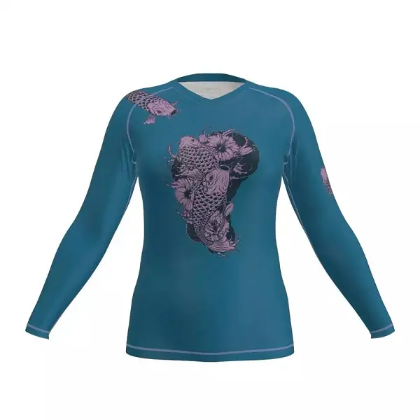 Customized Colors Sun Protection Gym Clothing Long Sleeve Compression Shirt BJJ Rash Guard Featured Image