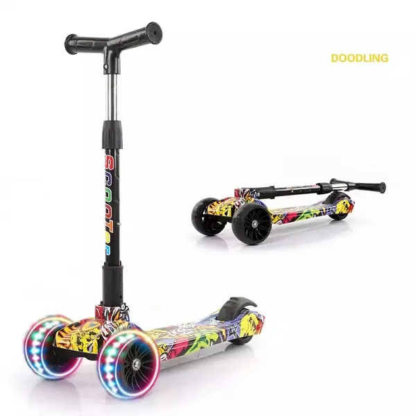 Wholesale 2022 china baby child children’s balancing cheap skating kick scooter 3 wheels for kids for sale with led light Featured Image