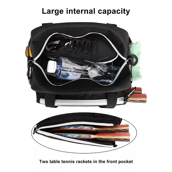 wholesale training racket protective cover portable Oxford storage bag Black outdoor sports table tennis bag