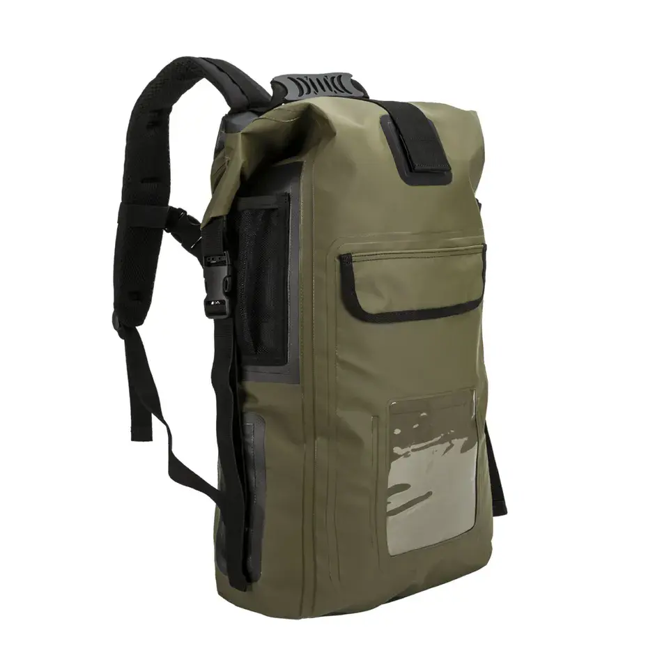 Promotional durable easy cleaning 20 liter fully waterproof hiking bag