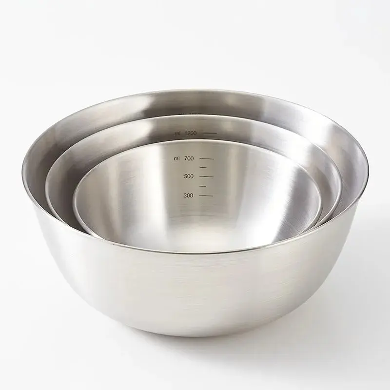 Stainless steel cooking pot, Japanese household graduated pot, thickened stirring and egg bowl, egg bowl salad baking Roaster Featured Image