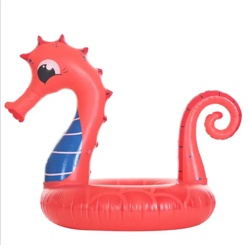 Large size swimming ring water float bed recliner inflatable seahorse mounted floating row Featured Image