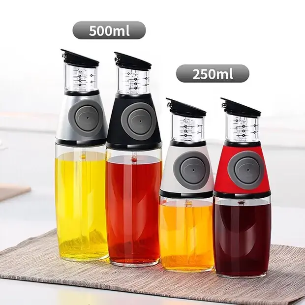 500ml Creative Kitchen Supplies Glass Seasoning Bottle Cooking Oil Bottle Leakproof Metering Oil Bottles For Soy Sauce Vinegar