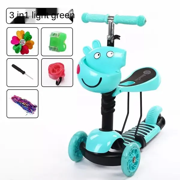 Wholesale Popular mul-tifunctional mini 5 in 1 Child Kick Scooter 3 wheels children scooter kids foot scooters